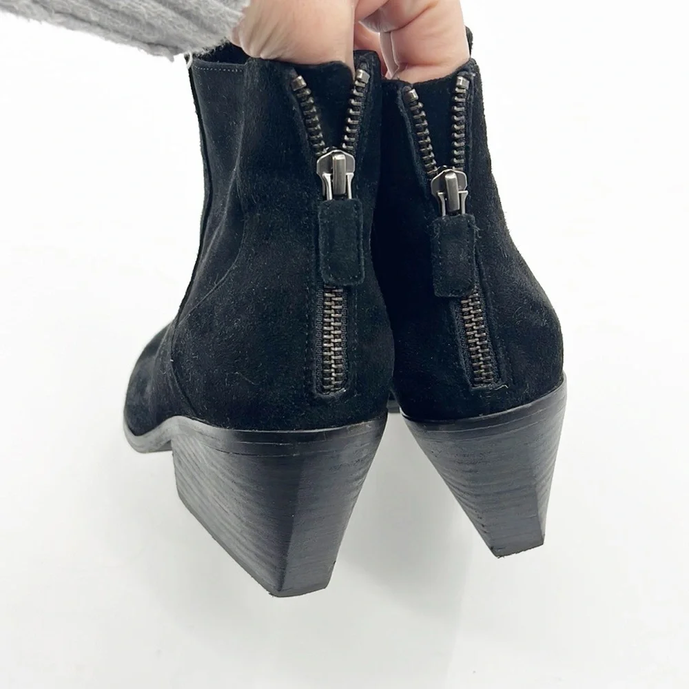 EILEEN Fisher Peer Black Suede Ankle Booties size 7.5 - Picture 10 of 14